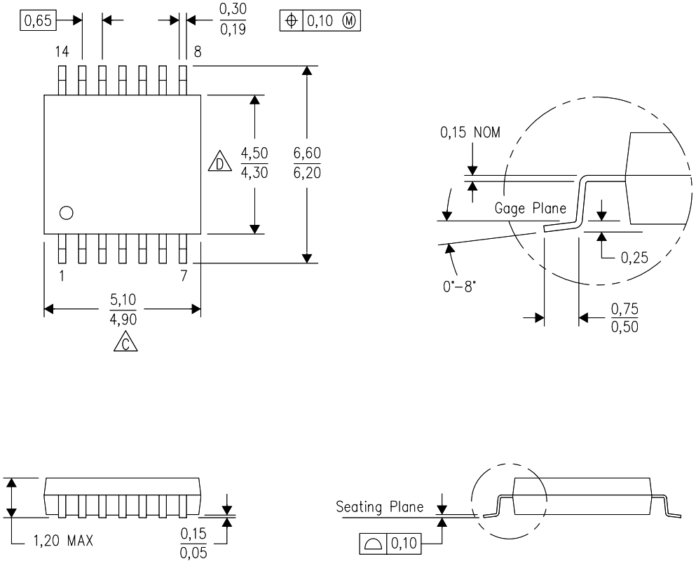 רכיבי אלקטרוניקה TSSOP-14
